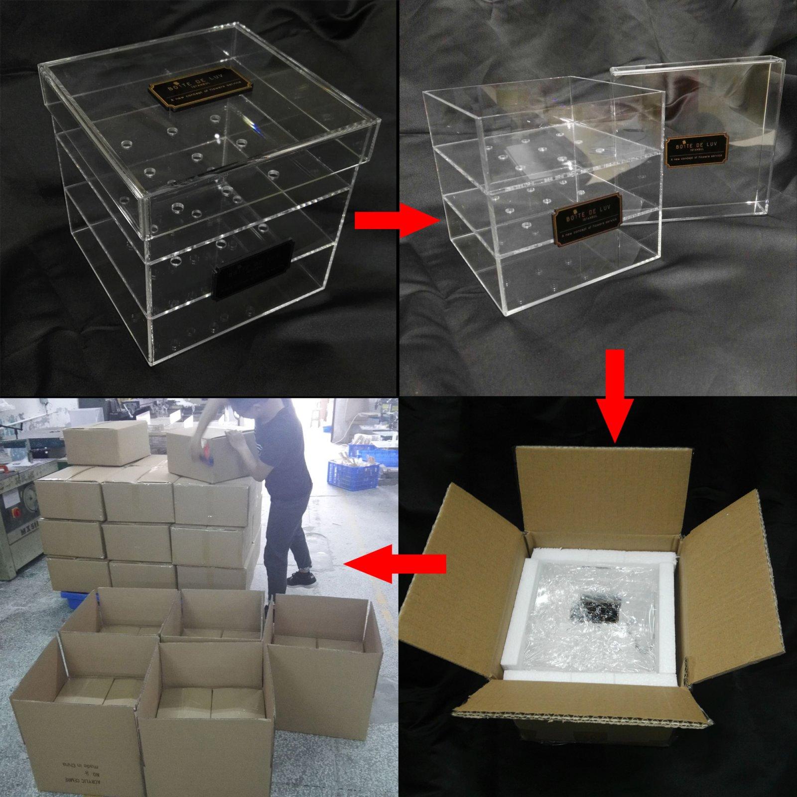 Acrylic flower box(Hold 9 Roses) 15x15x15cm.jpg